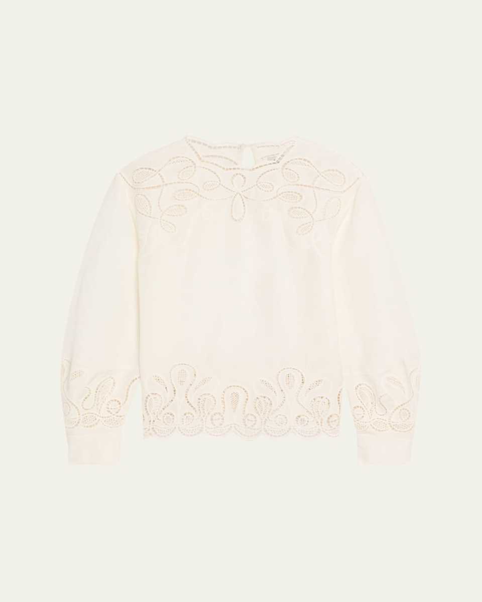 Wendlyn Embroidered Long-Sleeve Top